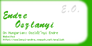 endre oszlanyi business card